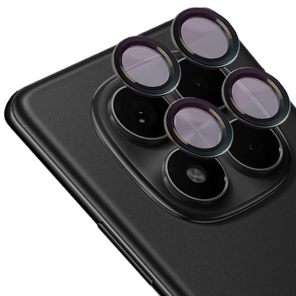 Szkło hartowane na aparat Bizon Glass Snap Lens do Xiaomi Redmi Note 14 Pro 4G, 1 zestaw, czarna ramka