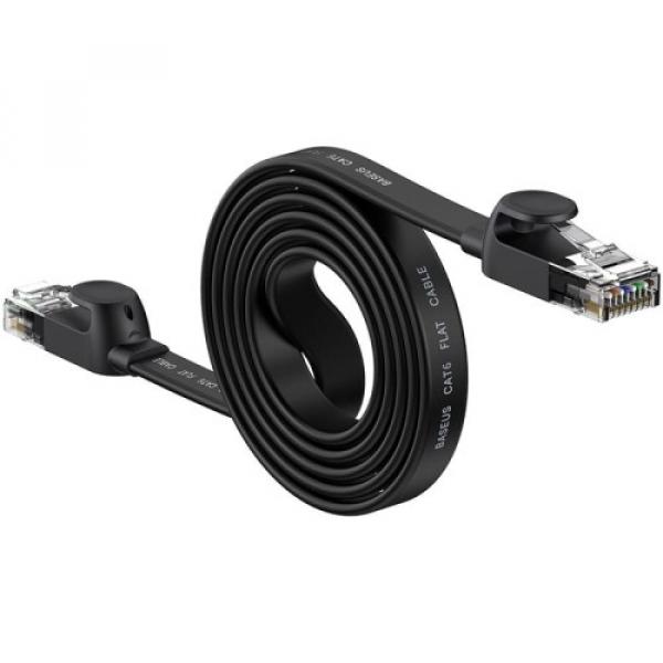 Kabel sieciowy Baseus Speed Six RJ45, 1000Mbps, 1,5m, czarny