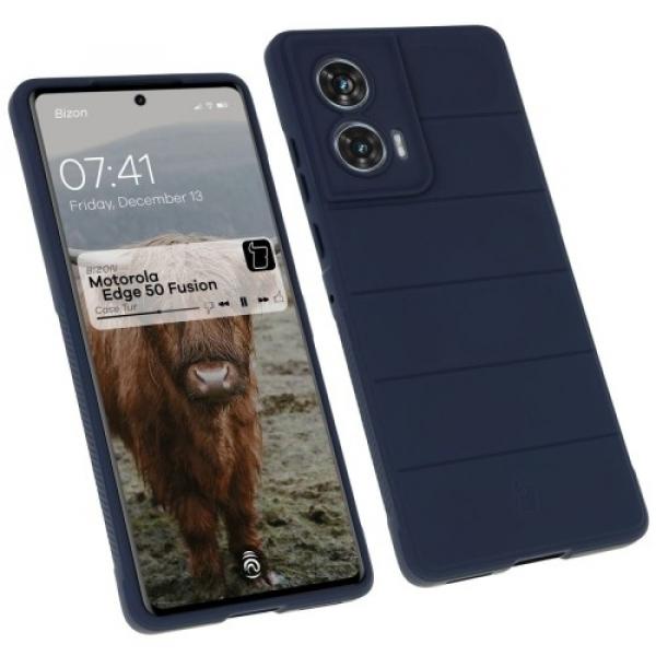 Pancerne etui Bizon Case Tur do Motorola Edge 50 Fusion, granatowe