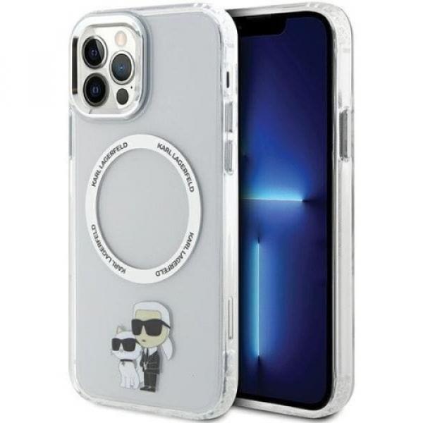 Etui Karl Lagerfeld Hard Case Transparent Iconic Karl & Choupette MagSafe do iPhone 12 / 12 Pro, przezroczyste