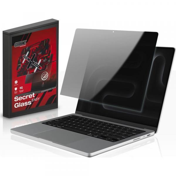 Szkło hybrydowe, prywatyzujące na ekran Grizz SecretGlass Easy do MacBook Pro 14\