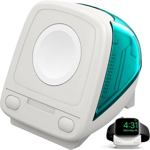 Stacja dokująca, podstawka, stojak Spigen Classic C1 Stand do ładowarki Apple Watch, turkusowa