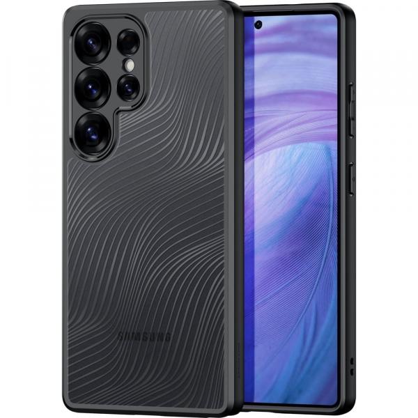 Etui Dux Ducis AIMO do Galaxy S25 Ultra, przezroczyste z czarną ramką