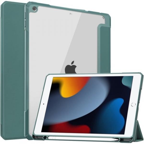 Etui Bizon Case Tab Clear Matt do Apple iPad 9/8/7 10.2 2021/2020/2019, ciemnozielone