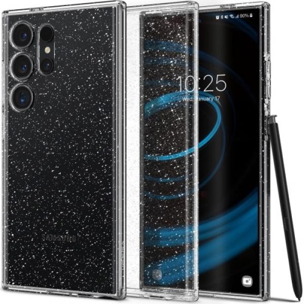 Etui Spigen Liquid Crystal Glitter do Galaxy S24 Ultra, przezroczyste z brokatem