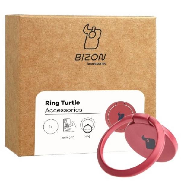 Uchwyt na palec Bizon Accessories Ring Turtle uniwersalny, różowy