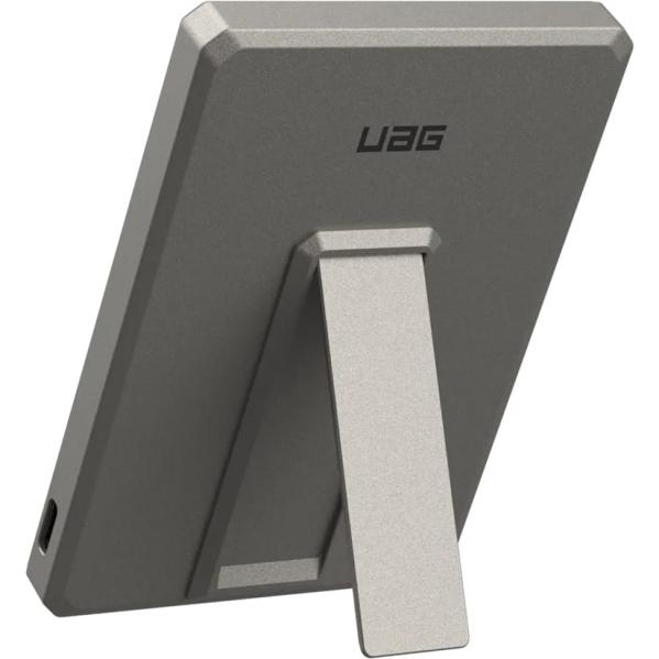 Powerbank indukcyjny z podstawką Urban Armor Gear SRGE Ultra Slim 20W, 5000mAh, magnetyczny do MagSafe + kabel USB-C, czarno-tytanowy