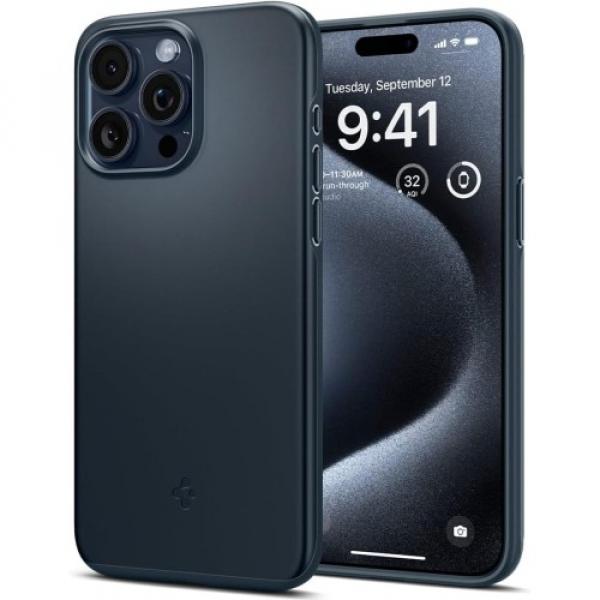 Etui Spigen Thin Fit do iPhone 15 Pro, granatowe