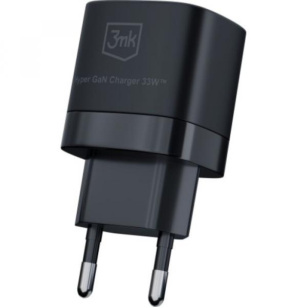 Ładowarka sieciowa 3mk Hyper GaN Charger 33W, USB-A, USB-C, QC, PD, czarna