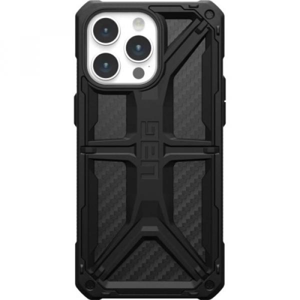 Etui pancerne Urban Armor Gear UAG Monarch do iPhone 15 Pro Max, czarne karbonowe