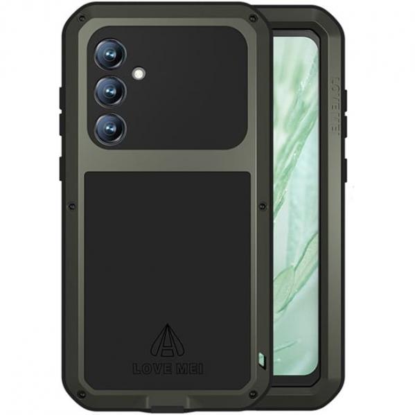 OUTLET: Etui pancerne + szkło LOVE MEI Powerful do Galaxy S23 FE, zielone