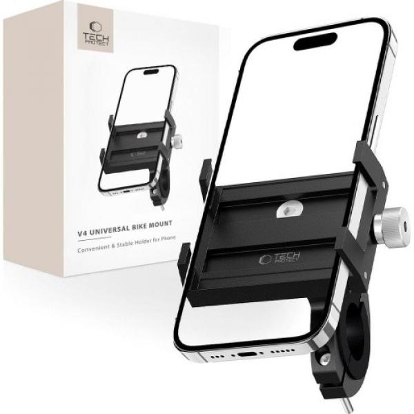 Uchwyt rowerowy na telefon Tech-Protect V4 Universal Bike Mount, czarny