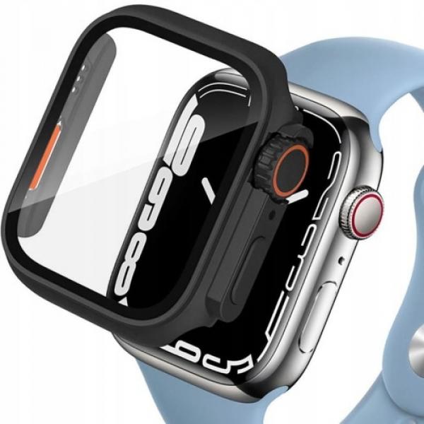 Etui + szkło Tech-Protect Defense360 do Apple Watch 10 46mm, czarno-pomaranczowe