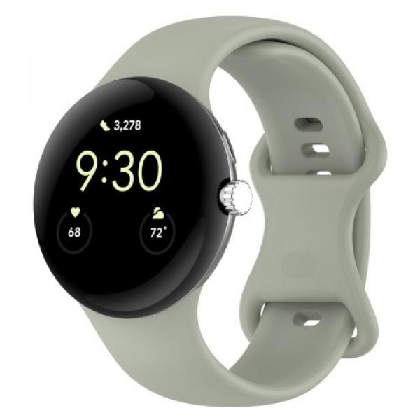 Silikonowy pasek Bizon Strap Watch Silicone S 41mm do Google Pixel Watch 3/Watch 2/Watch 1, khaki