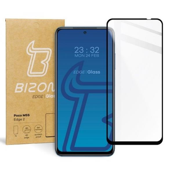 Szkło hartowane Bizon Glass Edge 2 do Poco M5s, czarne