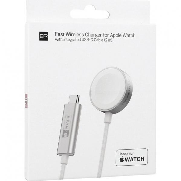OUTLET: Ładowarka magnetyczna, indukcyjna do Apple Watch ER USB-C, 2 m, 7,5W, biała