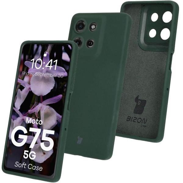 Silikonowe etui Bizon Soft Case do Motorola Moto G75 5G, ciemnozielone