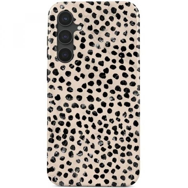 Etui Burga Almond Latte Tough do Galaxy S23 FE, beżowy z czarnymi kropkami