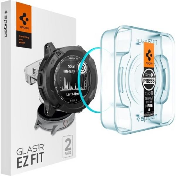 Szkło do etui + Aplikator Spigen Glas.tr EZ Fit 2-Pack do Garmin Instinct 2X Solar