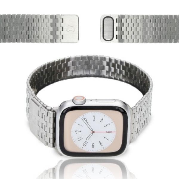 Pasek ze stali nierdzewnej Bizon Strap Watch Titanium do Apple Watch 38/40/41/42mm, srebrny