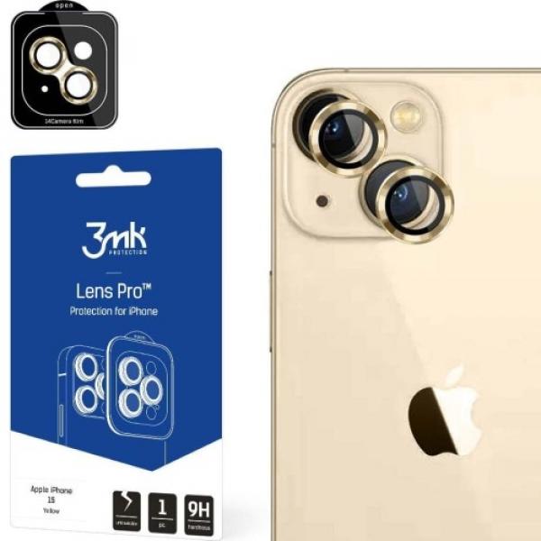 Osłona na aparat 3mk Lens Protection Pro 1 zestaw dla iPhone 15, żółte