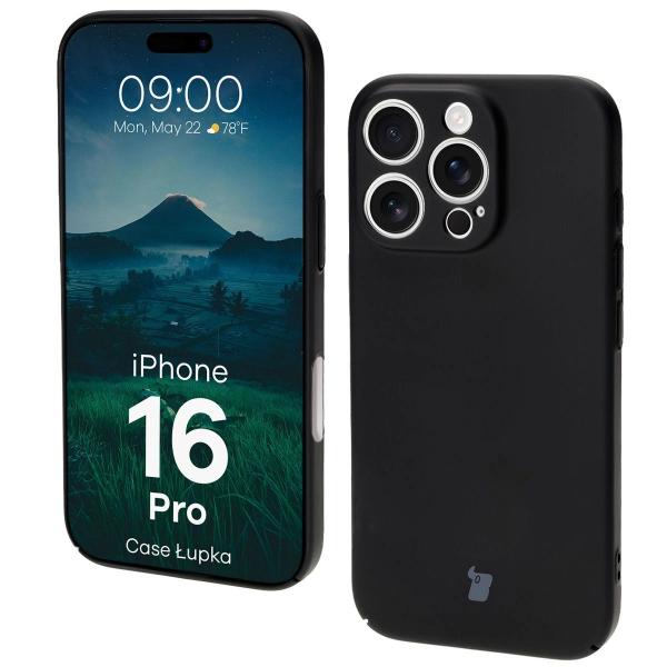 Etui Bizon Case Łupka do iPhone 16 Pro, czarne