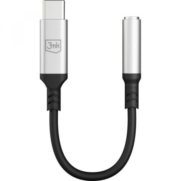 Adapter audio 3mk USB-C - Jack 3,5 mm (typ żeński), srebrny