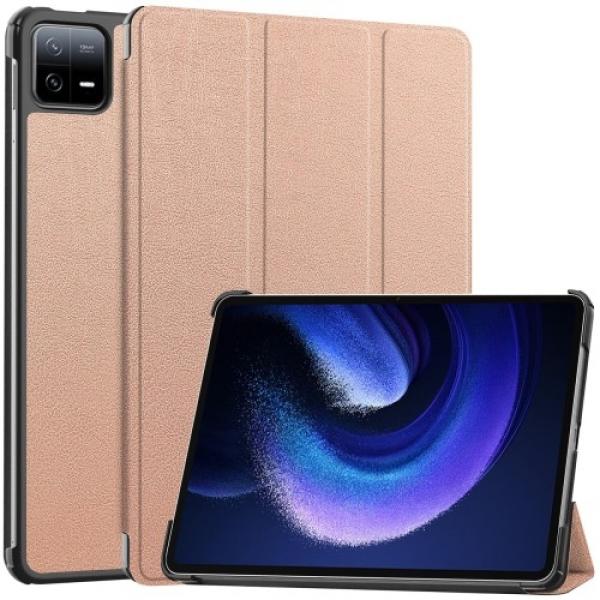 Etui Bizon Case Tab Croc do Xiaomi Pad 6 / Pad 6 Pro, różowozłote