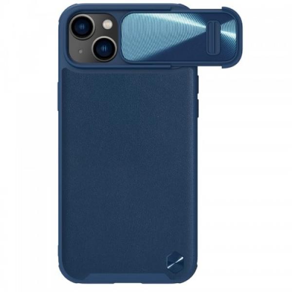 Etui z ochroną aparatu Nillkin CamShield Leather do iPhone 14 Plus, granatowe