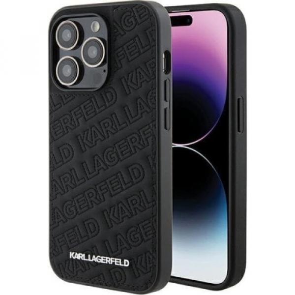 Etui Karl Lagerfeld HardCase Quilted K Pattern do iPhone 15 Pro, czarne