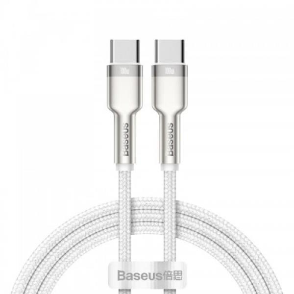 Kabel Baseus Cafule 100W 5A USB-C do USB-C 1m, biały