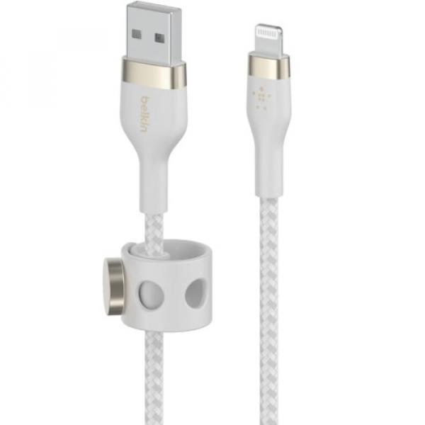 Kabel Belkin Boost Charge Pro Flex Braided MFi USB-A do Lightning 1m, biały