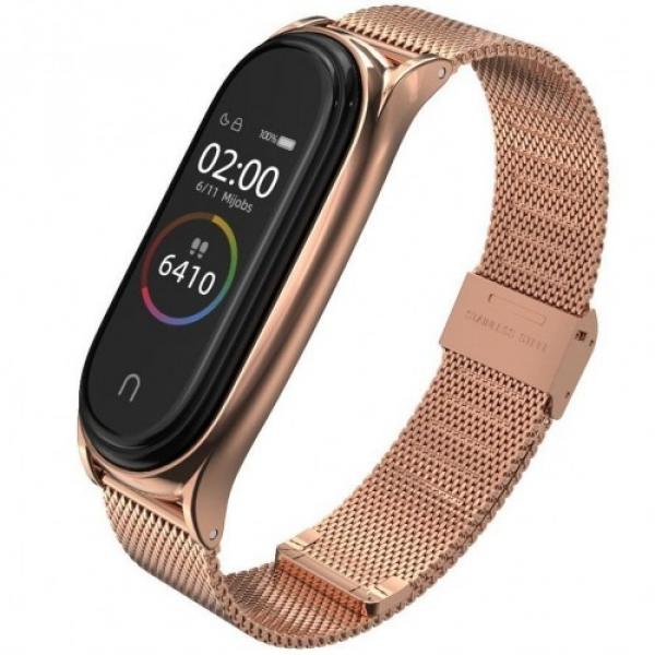 Stalowa bransoletka Tech-Protect Milaneseband do Xiaomi Mi Smart Band 7, różowa