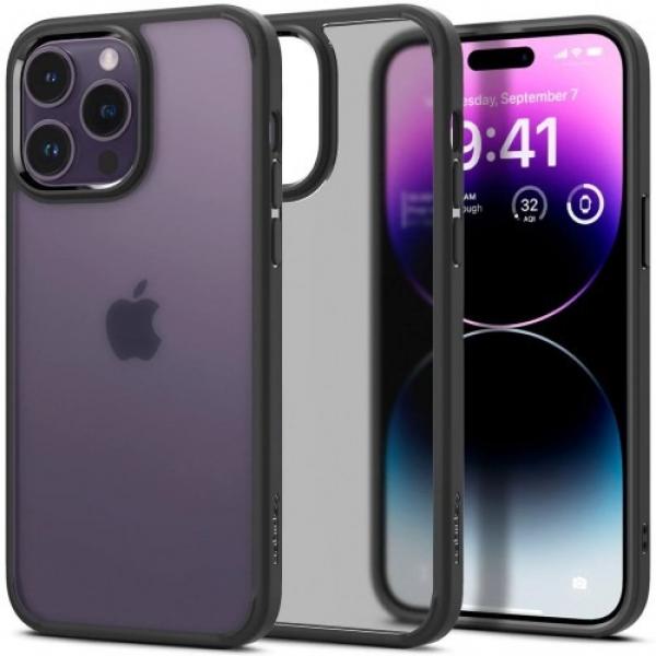 Etui Spigen Ultra Hybrid do iPhone 14 Pro Max, przezroczysto-matowe z czarną ramką