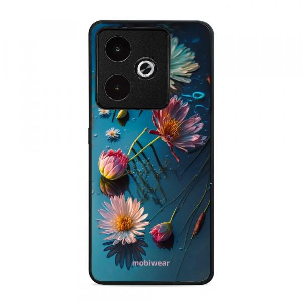 Etui ochronne do Realme GT 7, Mobiwear Glossy Case, niebiesko-kwieciste