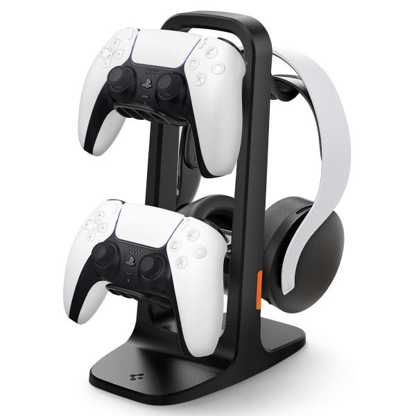 Stojak Spigen Headphone Stand VG400 na słuchawki i kontroler PS5 / XBOX / Switch Pro / PC, czarny