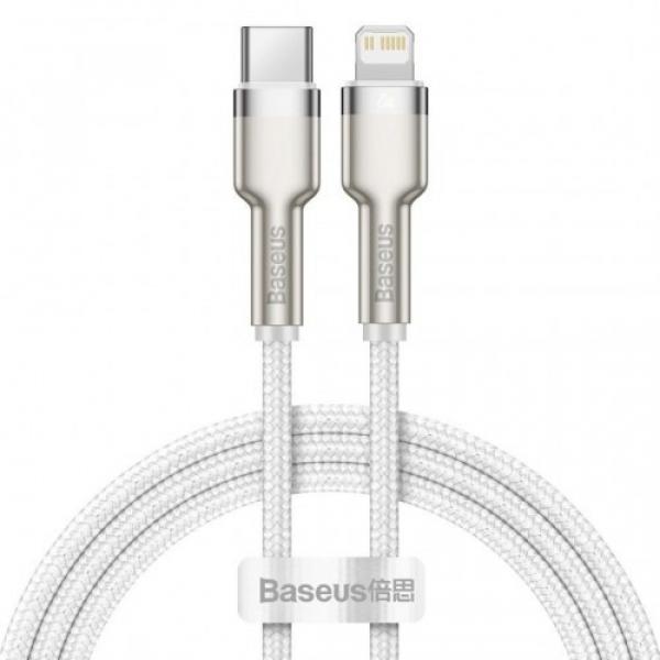 Kabel Baseus Cafule Metal USB-C do Lightning 20W 1m, biały