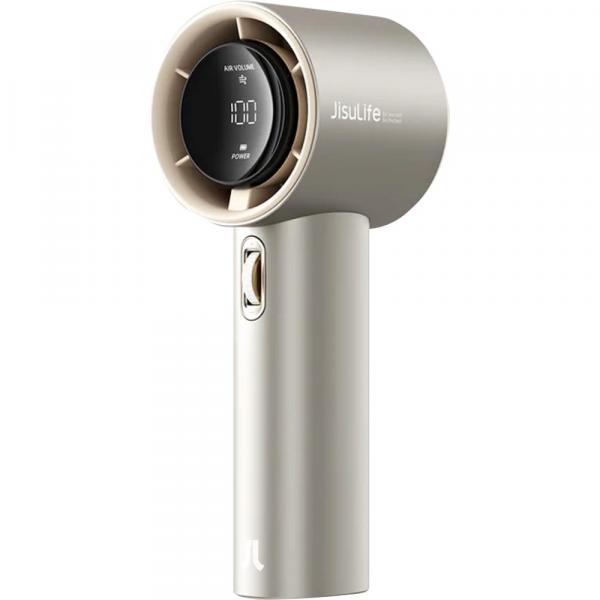 Wiatrak podręczny, biurkowy wentylator, wiatraczek JisuLife Handheld Fan Pro1 S FA53 5000 mAh, beżowo-złoty