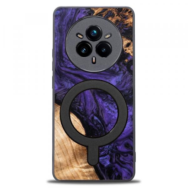Drewniane etui do Realme 14 Pro 5G, Bewood Unique Violet do MagSafe