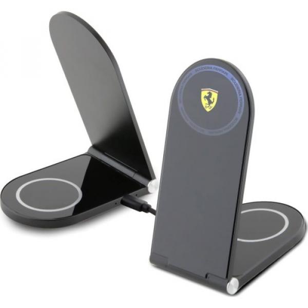 Ładowarka indukcyjna 2w1 Ferrari FECBFMALK 15W MagSafe, czarna