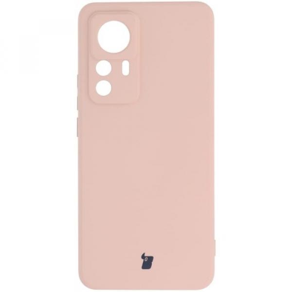 Etui Bizon Case Silicone Sq do Xiaomi 12T Pro, jasnoróżowe