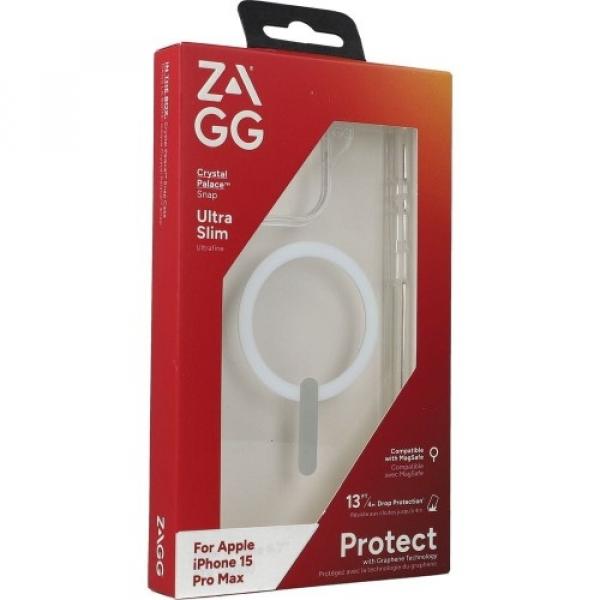 Etui Zagg Crystal Palace Snap MagSafe do iPhone 15 Pro Max, przezroczyste