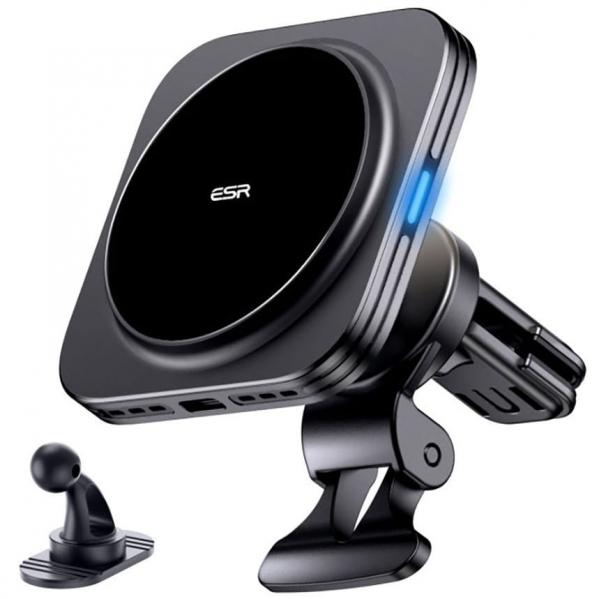 OUTLET: Uchwyt magnetyczny z ładowaniem Qi2 ESR Halolock Magnetic MagSafe Vent Car Mount 15W, czarny