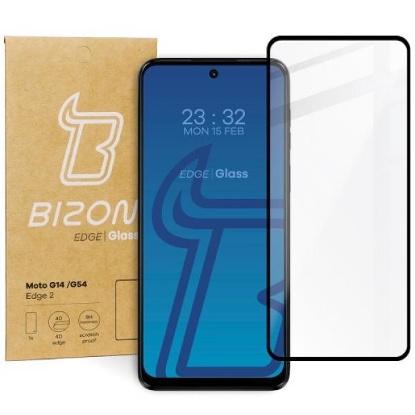 Szkło hartowane Bizon Glass Edge 2 do Motorola Moto G14 / G54 / G55, czarne