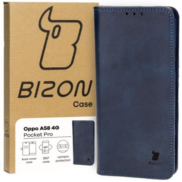 Etui z klapką Bizon Case Pocket Pro do Oppo A58 4G, granatowe