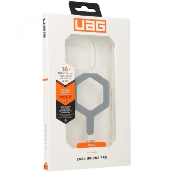 Etui pancerne Urban Armor Gear, UAG Plyo Mag do MagSafe do iPhone 16 Pro, przezroczysto-srebrne