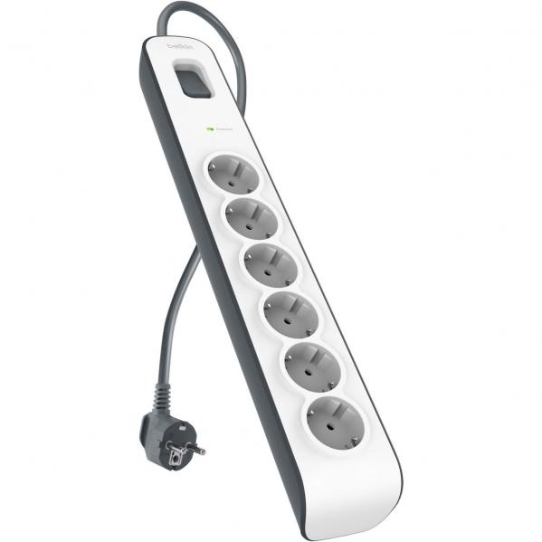 Listwa antyprzepięciowa do 650J Schuko Belkin Connect BSV603VF2M-V2, 6x AC EU Schuko