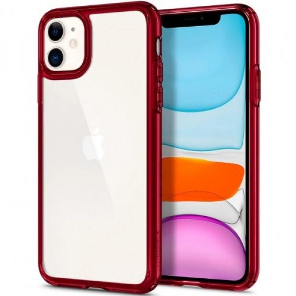 Etui Spigen Ultra Hybrid iPhone 11, przezroczyste / czerwone