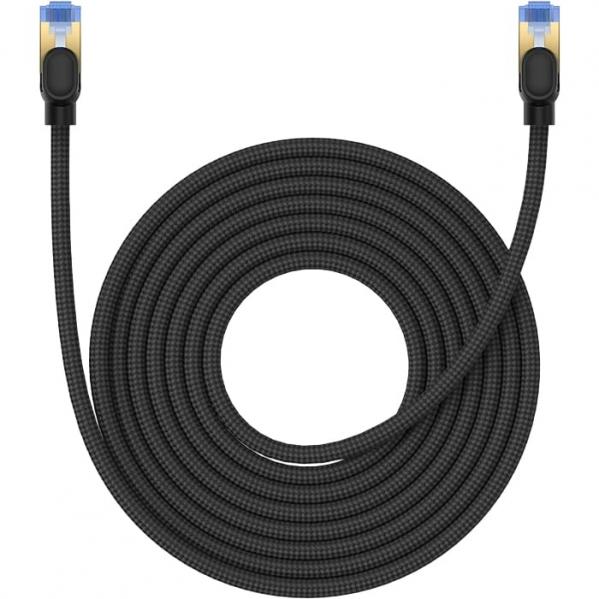 Kabel sieciowy z oplotem Baseus Cat.7 RJ-45, 10Gb/s, 8m, czarny