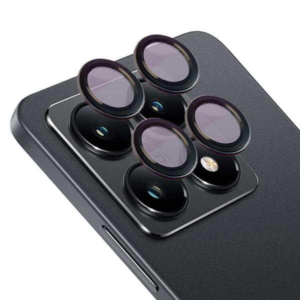 Szkło na aparat Bizon Glass Snap Lens do Xiaomi 14T, 1 zestaw, czarna ramka